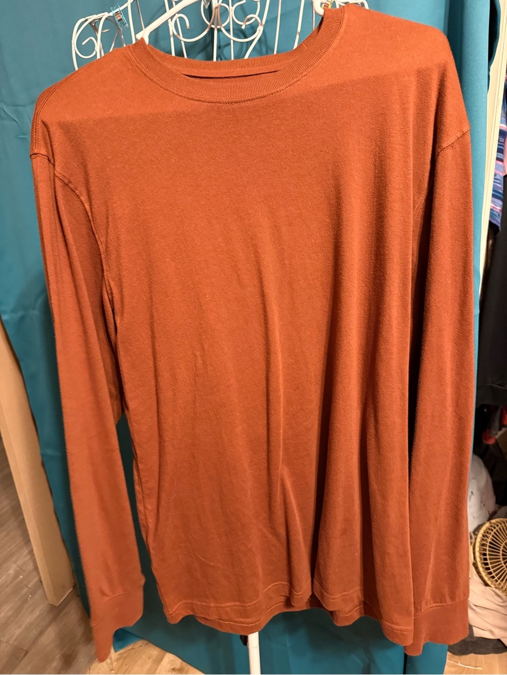 Eddie Bauer Long-Sleeve Crewneck Shirt in Rust